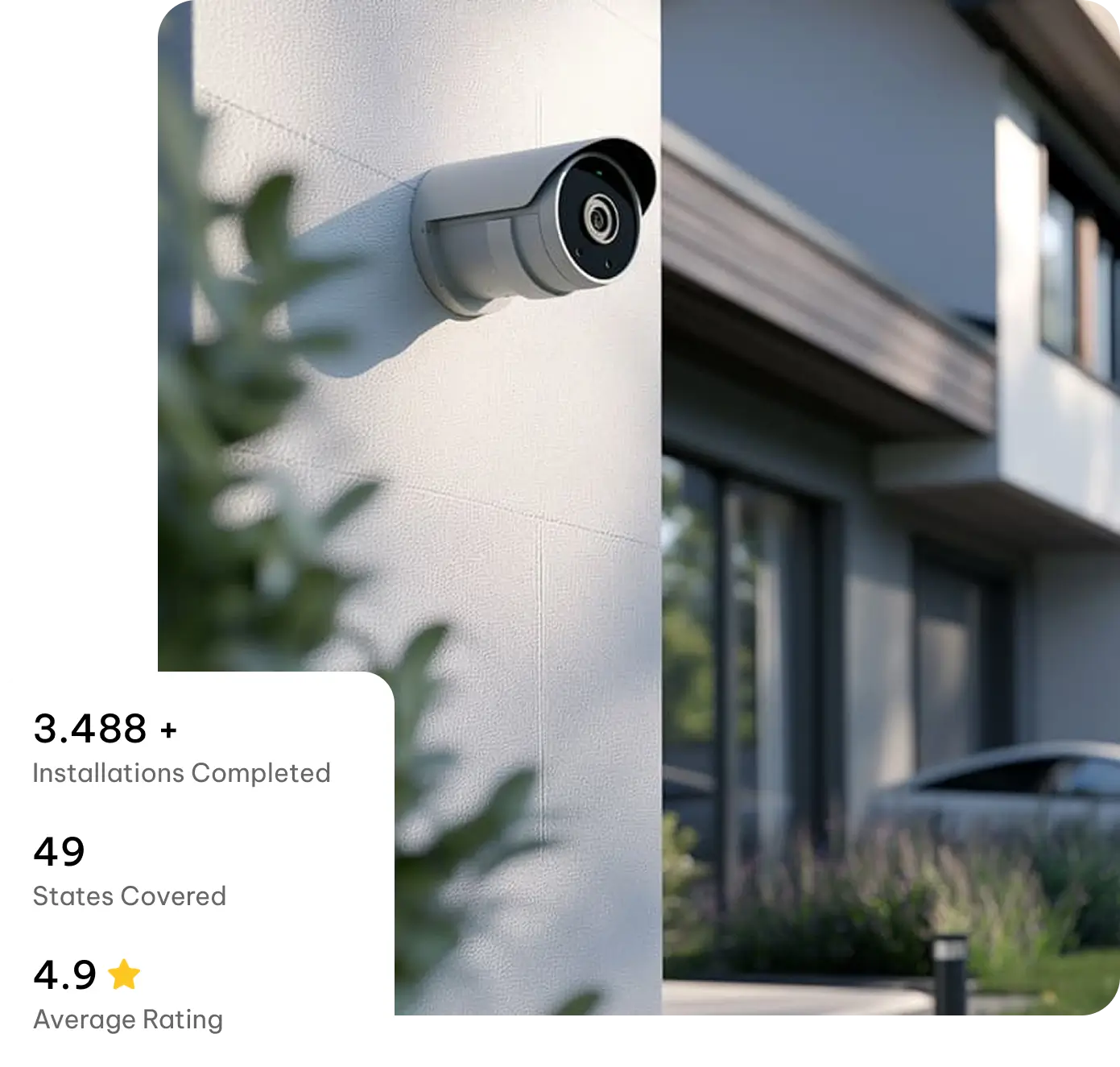 Professional home alarm system installation — wall-mounted alarm keypad
