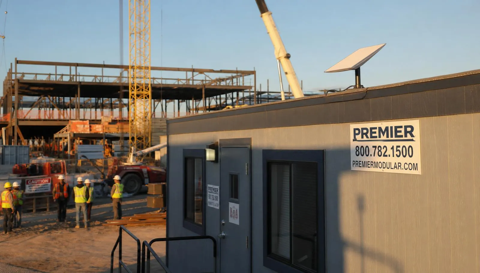 Construction jobsite with Starlink connectivity